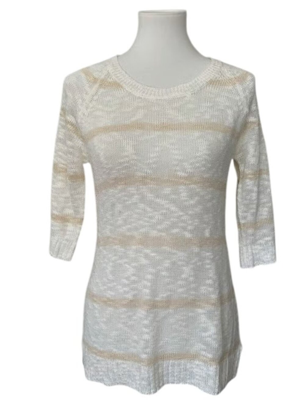 Charming Charlie lightweight, semi-sheer striped knit sweater